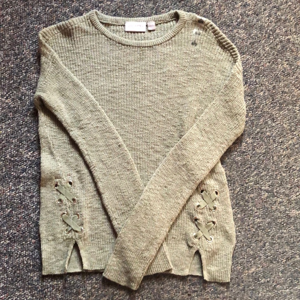Girls green sweater 10-12